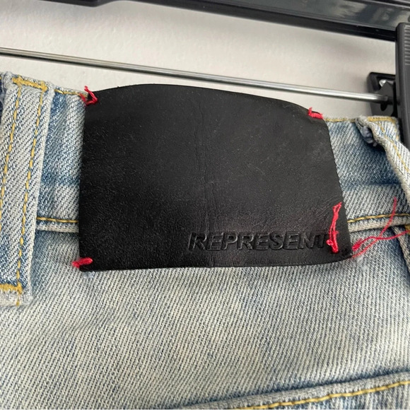 Represent England Worn Distressed Skinny Jeans pale blue 22423 - Picture 10 of 14